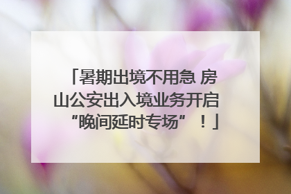 暑期出境不用急 房山公安出入境业务开启“晚间延时专场”！