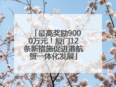最高奖励9000万元！厦门12条新措施促进港航贸一体化发展