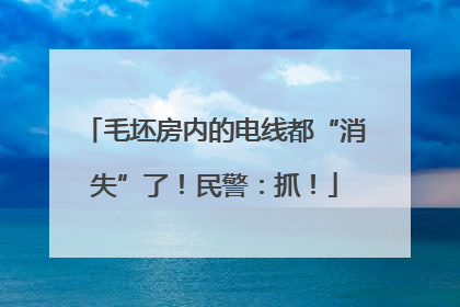 毛坯房内的电线都“消失”了！民警：抓！