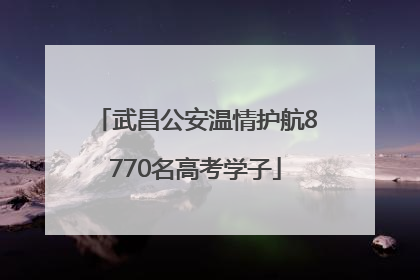 武昌公安温情护航8770名高考学子