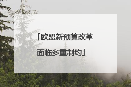 欧盟新预算改革面临多重制约