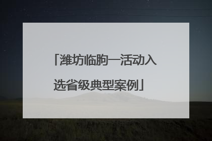 潍坊临朐一活动入选省级典型案例