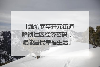 潍坊寒亭开元街道解锁社区经济密码，赋能居民幸福生活