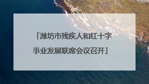 潍坊市残疾人和红十字事业发展联席会议召开