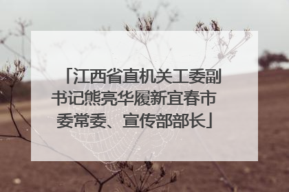 江西省直机关工委副书记熊亮华履新宜春市委常委、宣传部部长