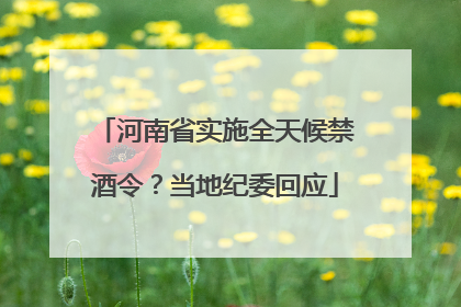河南省实施全天候禁酒令？当地纪委回应