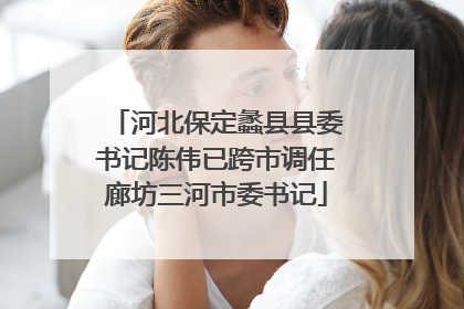 河北保定蠡县县委书记陈伟已跨市调任廊坊三河市委书记