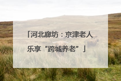 河北廊坊：京津老人乐享“跨城养老”