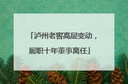 泸州老窖高层变动，履职十年董事离任