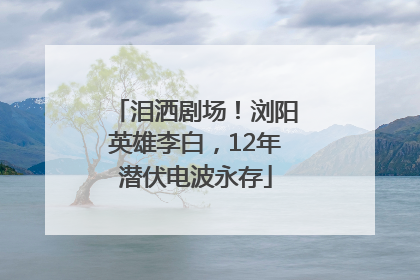 泪洒剧场！浏阳英雄李白，12年潜伏电波永存
