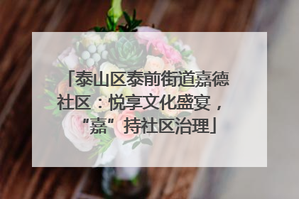 泰山区泰前街道嘉德社区：悦享文化盛宴，“嘉”持社区治理