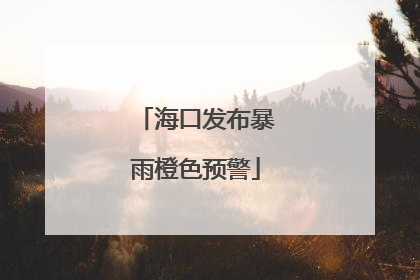 海口发布暴雨橙色预警