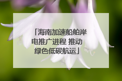 海南加速船舶岸电推广进程 推动绿色低碳航运