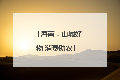 海南：山城好物 消费助农