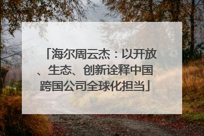 海尔周云杰：以开放、生态、创新诠释中国跨国公司全球化担当