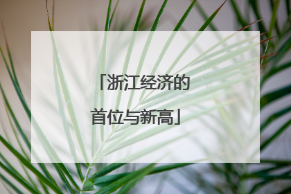浙江经济的首位与新高