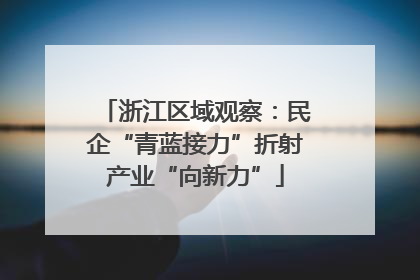 浙江区域观察：民企“青蓝接力”折射产业“向新力”