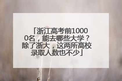 浙江高考前10000名，能去哪些大学？除了浙大，这两所高校录取人数也不少