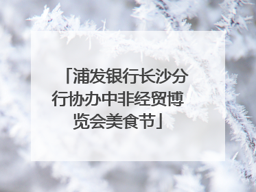 浦发银行长沙分行协办中非经贸博览会美食节