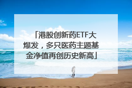 港股创新药ETF大爆发，多只医药主题基金净值再创历史新高