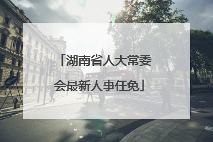 湖南省人大常委会最新人事任免