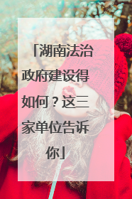 湖南法治政府建设得如何？这三家单位告诉你