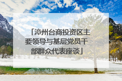 漳州台商投资区主要领导与基层党员干部群众代表座谈