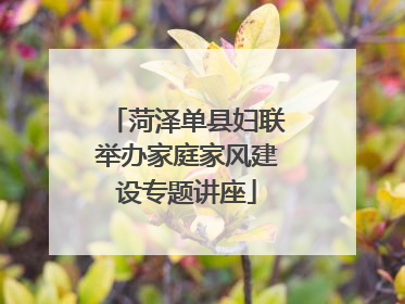 菏泽单县妇联举办家庭家风建设专题讲座