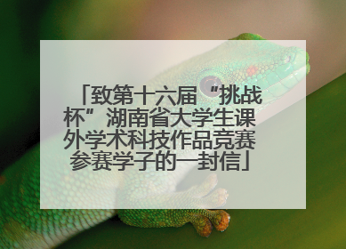 致第十六届“挑战杯”湖南省大学生课外学术科技作品竞赛参赛学子的一封信