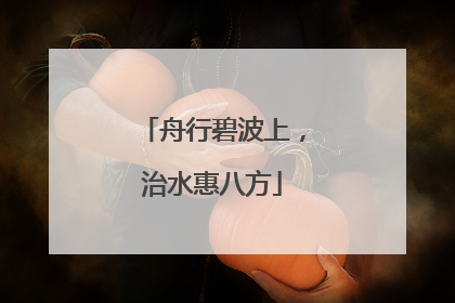 舟行碧波上，治水惠八方