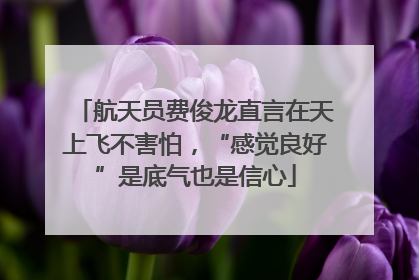 航天员费俊龙直言在天上飞不害怕，“感觉良好”是底气也是信心