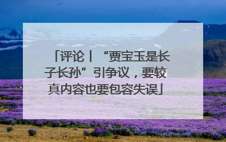 评论丨“贾宝玉是长子长孙”引争议，要较真内容也要包容失误