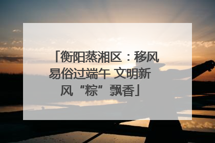 衡阳蒸湘区：移风易俗过端午 文明新风“粽”飘香