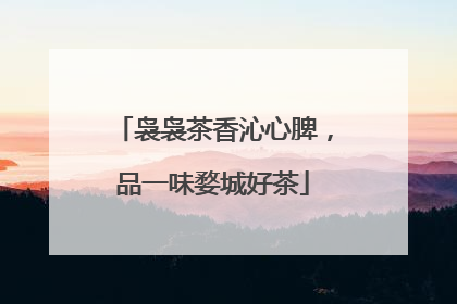 袅袅茶香沁心脾，品一味婺城好茶