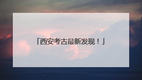 西安考古最新发现！