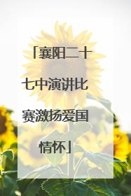 襄阳二十七中演讲比赛激扬爱国情怀