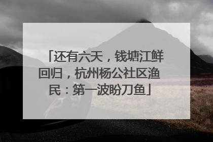 还有六天，钱塘江鲜回归，杭州杨公社区渔民：第一波盼刀鱼