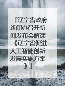 辽宁省政府新闻办召开新闻发布会解读《辽宁省促进人工智能创新发展实施方案》