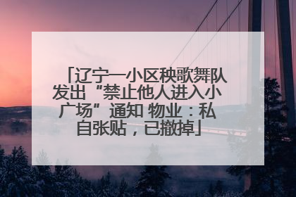 辽宁一小区秧歌舞队发出“禁止他人进入小广场”通知 物业：私自张贴，已撤掉