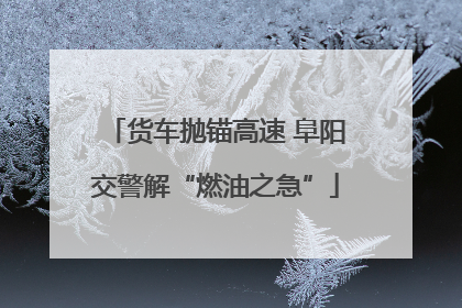 货车抛锚高速 阜阳交警解“燃油之急”