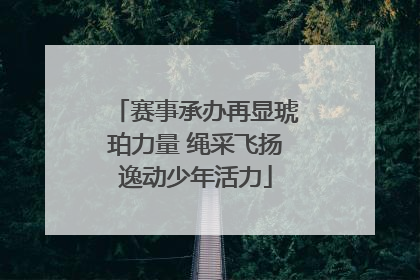 赛事承办再显琥珀力量 绳采飞扬逸动少年活力