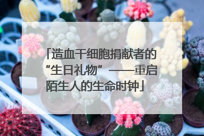 造血干细胞捐献者的“生日礼物”——重启陌生人的生命时钟