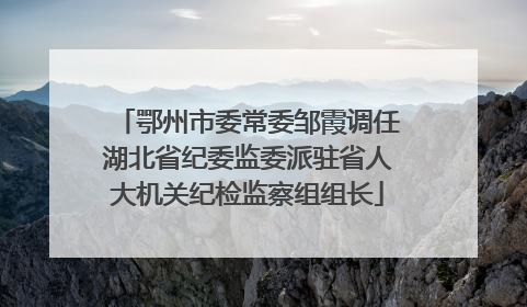 鄂州市委常委邹霞调任湖北省纪委监委派驻省人大机关纪检监察组组长