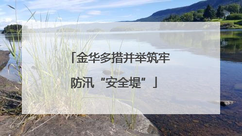 金华多措并举筑牢防汛“安全堤”