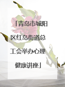 青岛市城阳区红岛街道总工会举办心理健康讲座