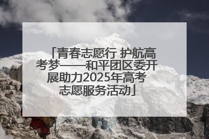 青春志愿行 护航高考梦——和平团区委开展助力2025年高考志愿服务活动