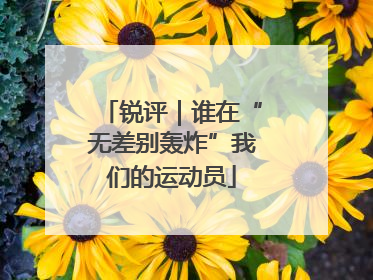 锐评｜谁在“无差别轰炸”我们的运动员
