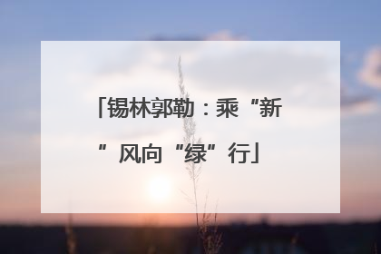 锡林郭勒：乘“新”风向“绿”行