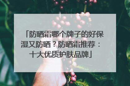 防晒霜哪个牌子的好保湿又防晒？防晒霜推荐：十大优质护肤品牌