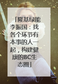 隆基绿能李振国：找各个环节有本事的人一起，构建健康的BC生态圈